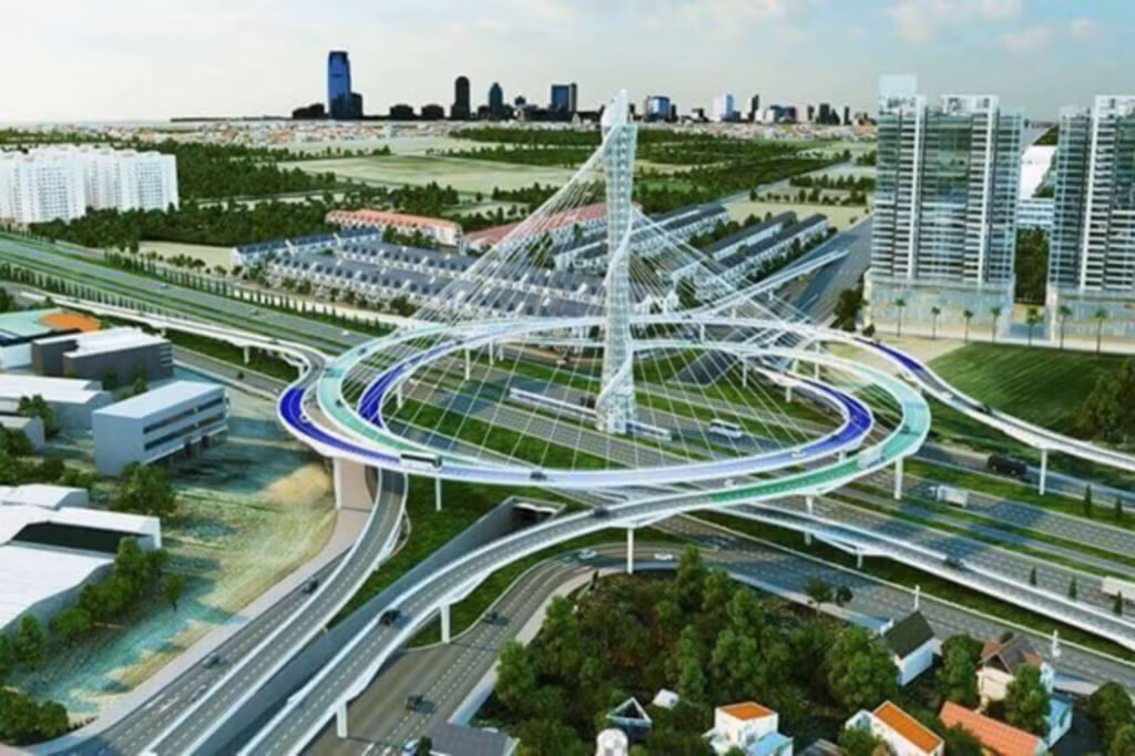 Conception d'une intersection du projet de la route périphérique N°4 de Hanoï. Photo : vietnamnet.