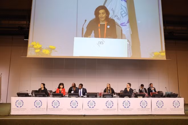 La direction de l'Union interparlementaire. Photo : VNA