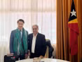 L'ambassadeur du Vietnam au Timor-Leste, Pham Binh Dam (à gauche), rencontre le ministre de l’Agriculture, de l’Élevage, de la Pêche et des Forêts du Timor-Leste, Marcos da Cruz. Photo : Ambassade du Vietnam au Timor-Leste.