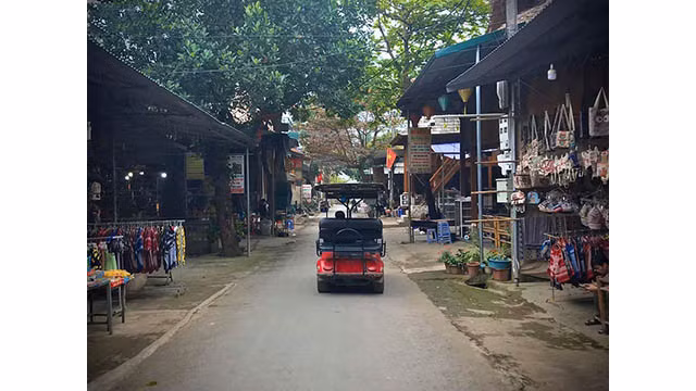 Des visiteurs étrangers trouvent du plaisir à contempler la beauté paisible de Mai Châu ảnh 2