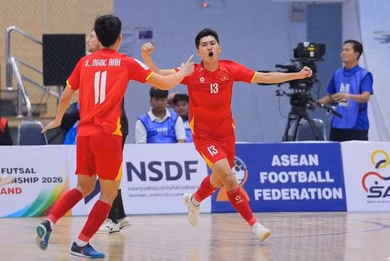 Le Vietnam s'impose contre l'Australie et décroche la médaille de bronze lors du Championnat de futsal de l’ASEAN 2026 en Thaïlande. Photo : VFF.
