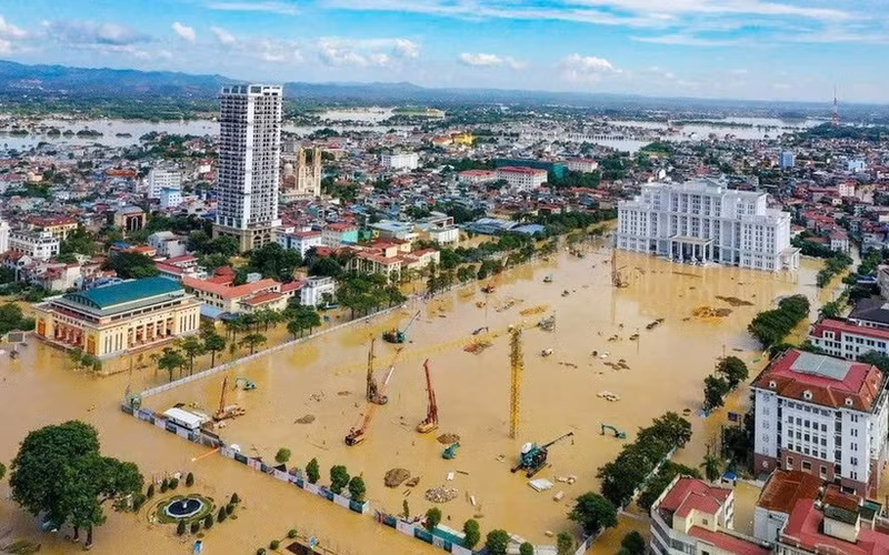 Innondations à Thai Nguyên. Photo : VNA.