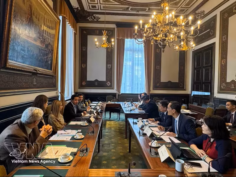 La délégation de la Commission de la Culture et des Affaires sociales de l’Assemblée nationale rencontre la Commission de la Justice de la Chambre des représentants de Belgique. Photo : VNA.