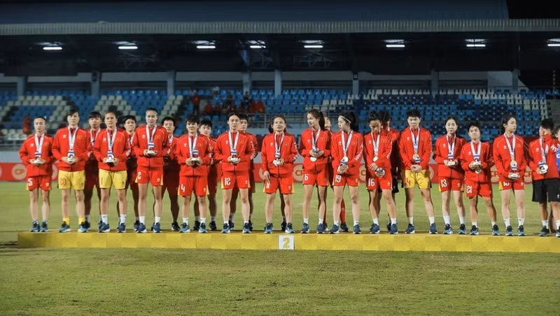 Les footballeuses vietnamiennes. Photo: VNA.