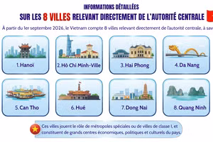 Informations détaillées sur les 8 villes relevant directement de l’autorité centrale