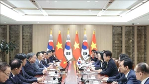 Panorama de l'entretien entre le secrétaire général Tô Lâm et le président Lee Jae Myung. Photo: VNA
