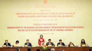 Panorama de la conférence de presse. Photo: VNA