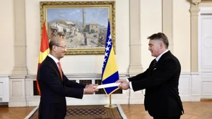 Lors de la cérémonie de présentation des Lettres de créance. Photo : VOV