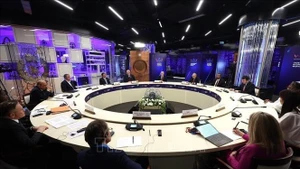 Le président russe Vladimir Poutine prononce un discours lors de la Semaine mondiale de l’énergie atomique. Photo : VNA.