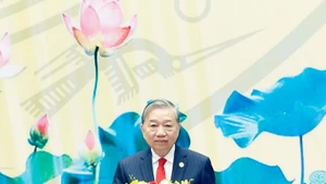 Le secrétaire général du Parti, Tô Lâm, s'exprime lors de la cérémonie. Photo: VNA