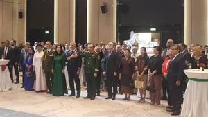 Lors de la réception solennelle à l'occasion du 34e anniversaire de la Fête nationale du Bélarus (3 juillet 1991 - 3 juillet 2025). Photo: baoquocte
