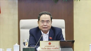 Le président de l’Assemblée nationale Tran Thanh Man prend la parole. Photo : VNA.