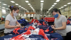 Des articles destinés à l'exportation vers l'UE de la société de textile de Thai Nguyen. Photo : VNA.