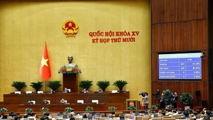 Une séance plénière de la 10e session de la 15e Assemblée nationale. Photo : VNA.