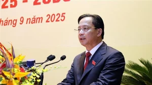 Le secrétaire du Comité du Parti de la province de Lang Son, Hoàng Van Nghiêm, s'exprime lors de l'événement. Photo: VNA