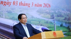 Le Premier ministre Pham Minh Chinh prend la parole lors de la réunion. Photo: VNA