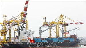 Au port MPC de Hai Phong. Photo : VNA.