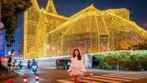 À l’approche de Noël, la Cathédrale Notre-Dame est devenue le point central au cœur de cette ville, revêtant un aspect éblouissant.