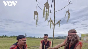 Des rites d'offrande pour la récolte du riz au rite de prière pour la pluie Yang Potao Apui. Photo: VOV