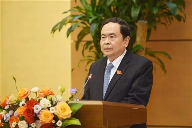 Le vice-président permanent de l’Assemblée nationale du Vietnam, Trân Thanh Mân lors de la rencontre, à Hanoi, le 14 novembre. Photo : VNA.