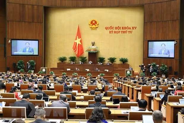 Panorama de la séance de travail des députés de l'AN. Photo : VNA