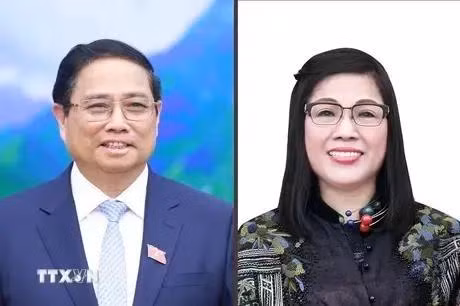 Le Premier ministre Pham Minh et son épouse. Photo VNA.