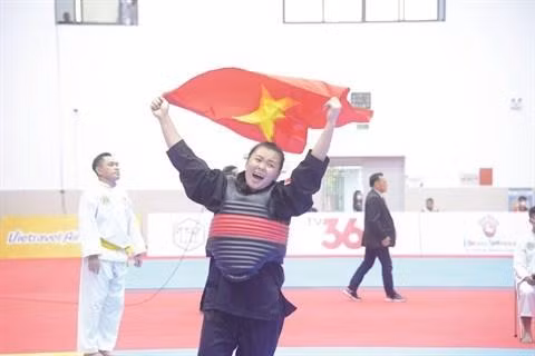 Thu Nghia, un espoir du pencak silat vietnamien. Photo : CVN
