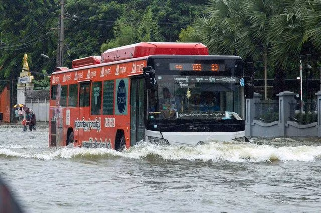 Les inondations ont causé des pertes au Myanmar. Photo : xinhua.