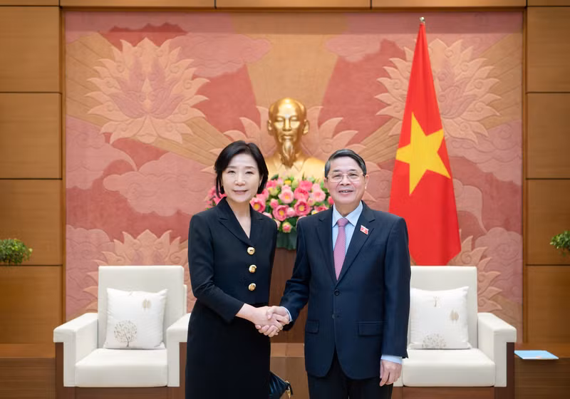 Le Vice-Président de l’Assemblée nationale du Vietnam, Nguyên Duc Hai, et l’ambassadrice de la République de Corée au Vietnam, Oh Young-ju. Photo : VNA.