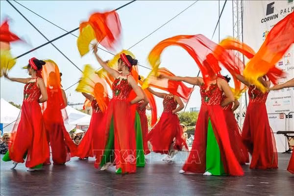 Représentation artistique lors de la Journée du Vietnam en Slovaquie. Photo : VNA.