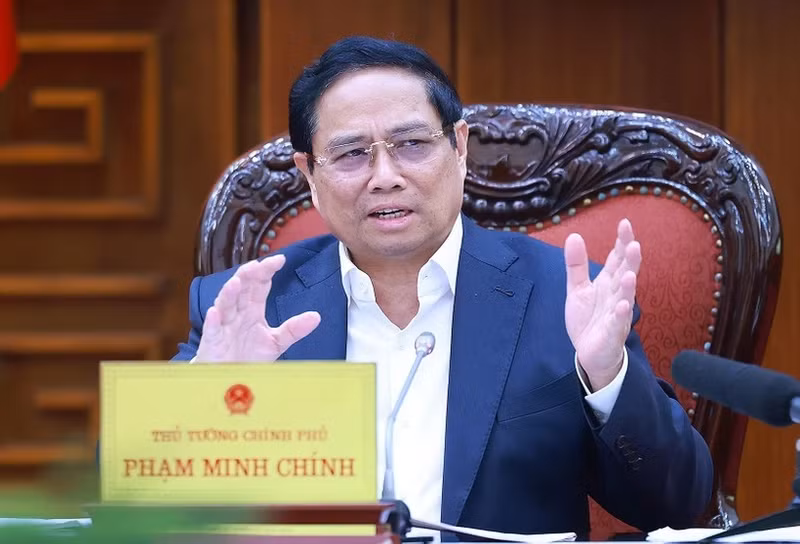 Le Premier ministre Pham Minh Chinh s'exprime lors de la 5e réunion du Comité de pilotage du gouvernement, à Hanoi, le 19 décembre. Photo: VNA. 