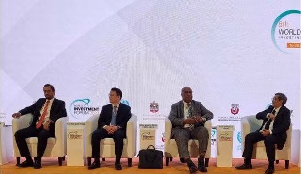 Le vice-ministre du Plan et de l’Investissement Trân Quôc Phuong au 8e Forum mondial de l'investissement 2023 tenu du 16 au 20 octobre à Abu Dhabi, aux Émirats arabes unis (EAU). Photo: ESCAP 