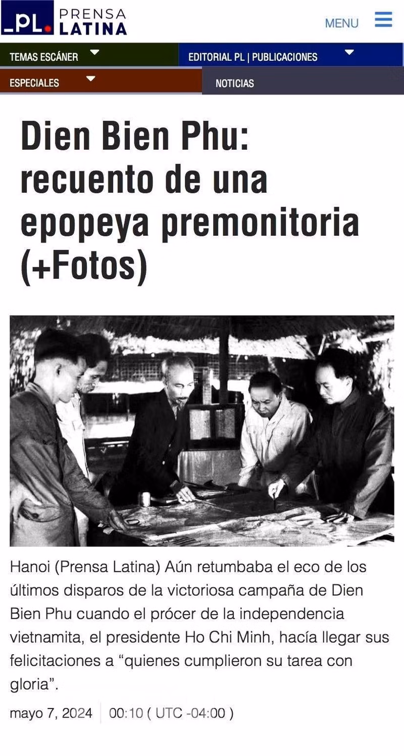 Article de l’agence de presse cubaine Prensa Latina. Photo: VNA