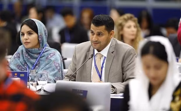 Les délégués à la 9e conférence mondiale des jeunes parlementaires. Photo: VNA