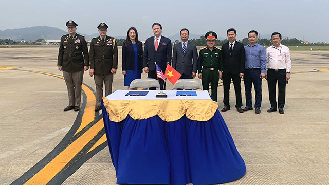 Le rapatriement d’ossements de soldats américains. Photo : baochinhphu.vn
