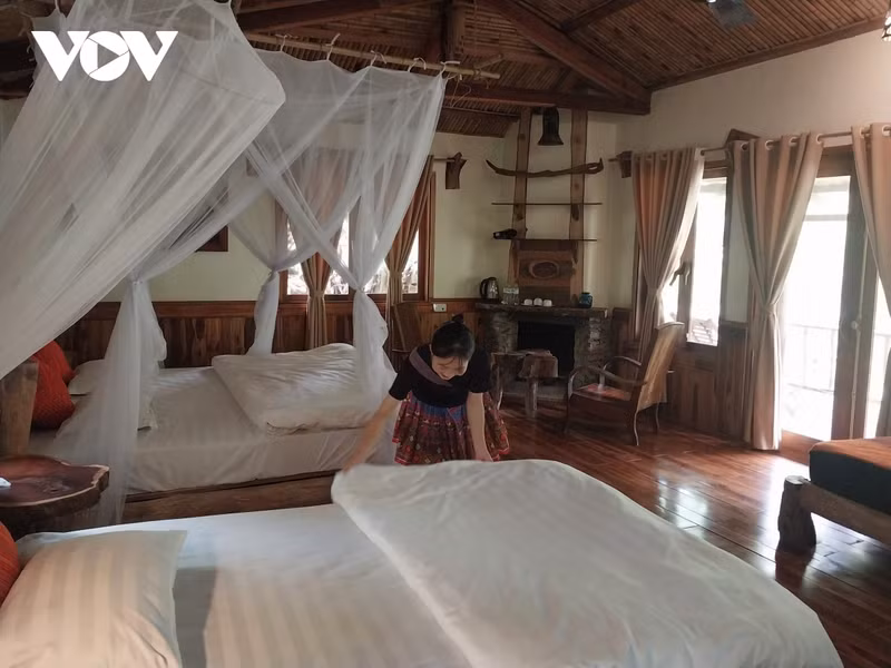 Le tourisme communautaire est l'avantage et le potentiel du district de Vân Hô. Photo : VOV.