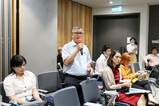 Un représentant des ONG étrangères à Hô Chi Minh-Ville s’exprime lors de la recontre. Photo : VNA.