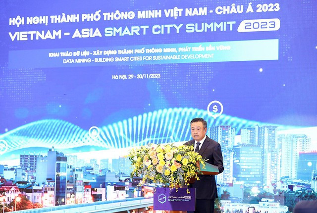 La Conférence asiatique sur les villes intelligentes Vietnam - Asie 2023 a eu lieu les 29 et 30 novembre à Hanoi. Photo : VGP.