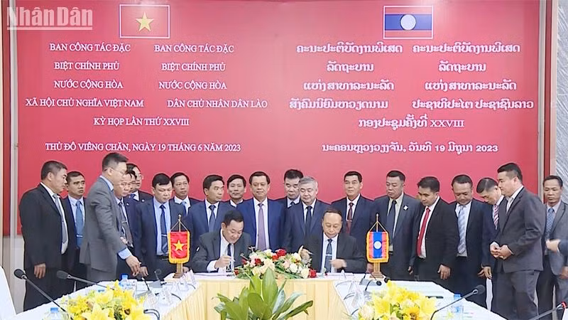 Signature de la coopération entre les deux parties pour la saison sèche 2023-2024. Photo : NDEL.