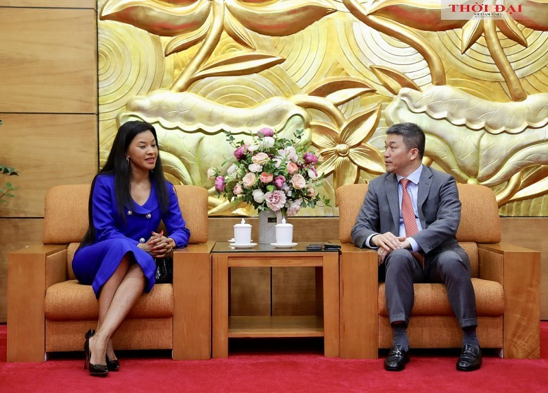 Le président de la VUFO, Phan Anh Son (à droite) et Humile Mashatile, épouse du Vice-Président sud-africain, Paul Mashatile. Photo : baoquocte.vn