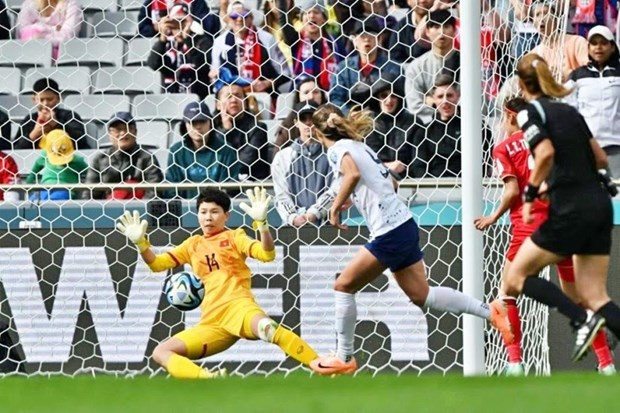 Le Vietnam perd 3-0 contre les États-Unis lors du match du 22 juillet .Photo : VNA