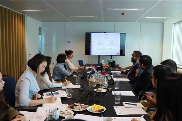 La 6e réunion du Comité mixte belgo-vietnamien pour la recherche et le développement scientifiques avec la Politique scientifique fédérale. Photo : VNA.
