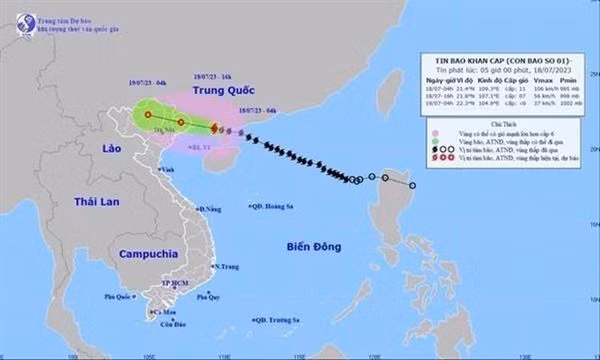 La direction du typhon Talim. Photo : VNA.