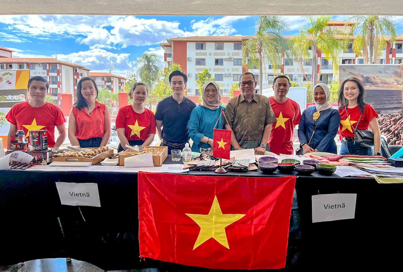 Le pavillon vietnamien à la Foire culturelle et alimentaire d’Asie-Océanie au Brésil. Photo : baoquocte.vn