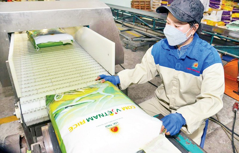Le groupe Lôc Troi exporte du riz de marque « Com Vietnam Rice » vers de nombreux pays européens. Photo : NDEL