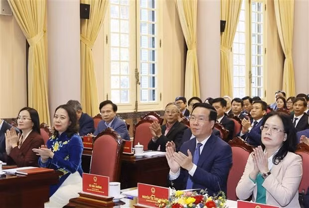 Le Président Vo Van Thuong lors de l'événement. Photo : VNA.