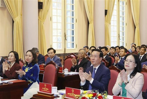 Le Président Vo Van Thuong lors de l'événement. Photo : VNA.