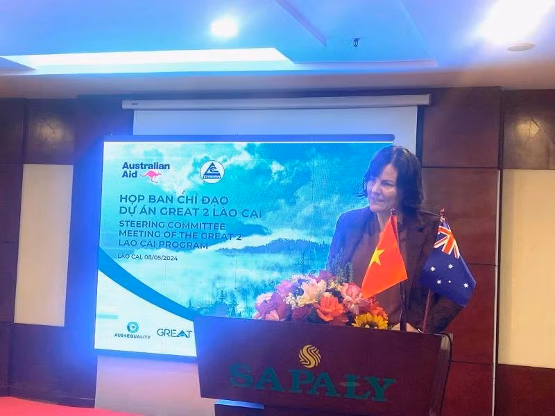 Cérémonie de lancement du projet « Agriculture et tourisme équitables et sensibles au genre » (GREAT 2 Lao Cai). Photo : NDEL.