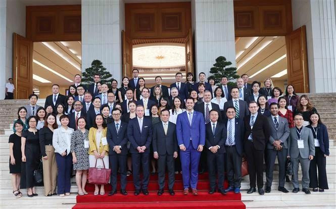 Réception de la délégation du Conseil d’affaires UE-ASEAN. Photo: VNA