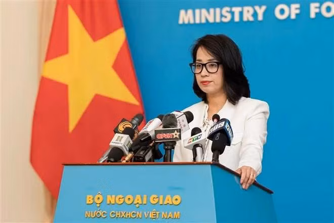 La porte-parole du ministère des Affaires étrangères Pham Thu Hang. Photo : VNA